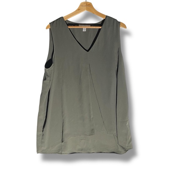Fever Gray Sleeveless Lined Split-Front Tank Top - Picture 1 of 3